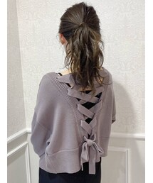 dazzlin | レースアップVネックカーディガン(カーディガン/ボレロ)