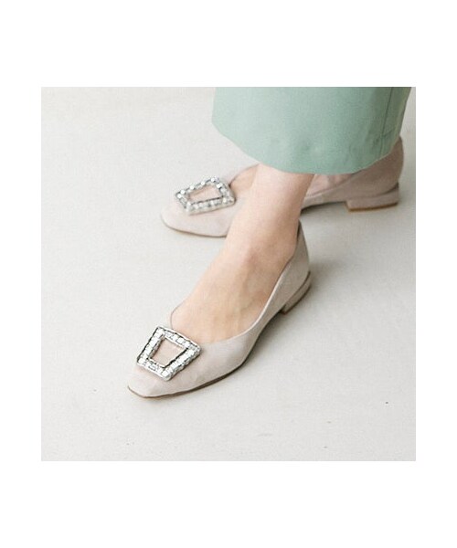 carino（カリーノ）の「モード エ ジャコモ カリーノ MODE ET JACOMO carino スクエアビジューフラットパンプス （パンプス・レディース・BL/SV/BGS・225/22.5cm/230/23cm/235/23.5cm/240/24cm/245/24.5cm）」の10枚目の写真