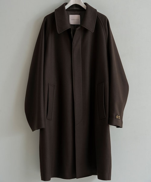 ADAM ET ROPE'(アダムエロペ)の「Bellandi メルトンバルマカーンコート(ステンカラーコート・メンズ・ブラック/グレー系/ブルー系・L/M)」の4枚目の写真