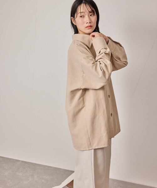 NERGY（ナージー）の「【ウォッシャブル対応】フェイクスエードシャツジャケット（その他アウター・レディース・ベージュ/ライトグリーン・F）」の11枚目の写真