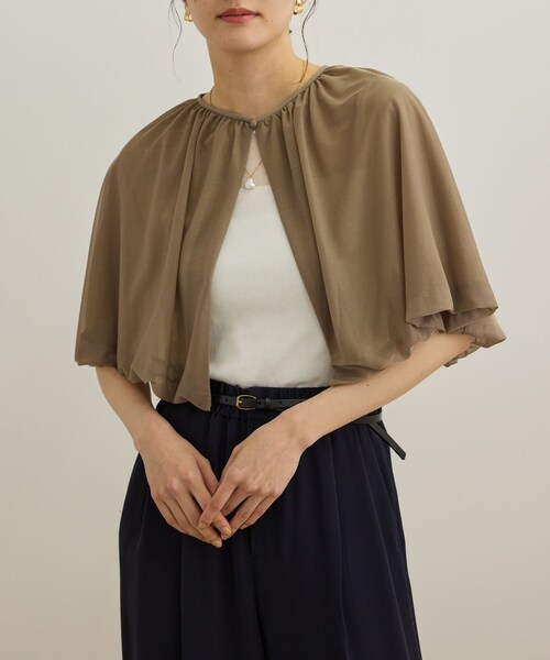 ROPE'（ロペ）の「ブライトネスヤーンボレロ（カーディガン/ボレロ・レディース・ブラック/ブラウン/ベージュ/ブルー・F）」の3枚目の写真