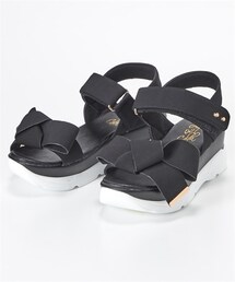 nissen | 【ゆったり幅広】リボンモチーフスポーツサンダル(低反発中敷)(ワイズ4E)(サンダル)