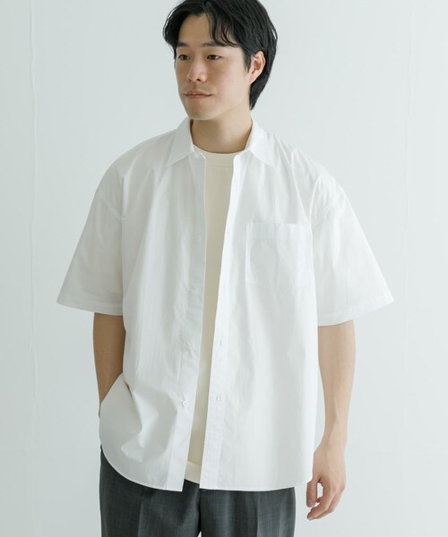 URBAN RESEARCH（アーバンリサーチ）の「高密度コットンショートスリーブシャツ（シャツ/ブラウス・メンズ・YELLOW/WHITE/GRAY/L.BLUE・M/L）」の6枚目の写真