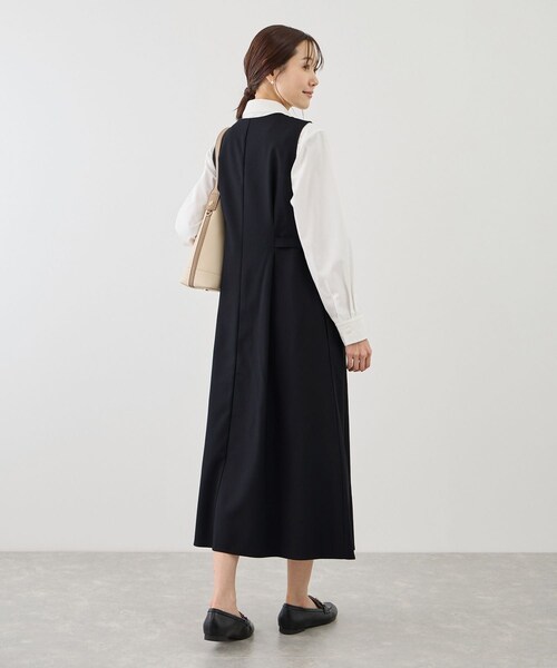 ROPE' PICNIC（ロペピクニック）の「ウエストタックジャンパースカート（ジャンパースカート・レディース・グレー系/ベージュ系/ネイビー・F）」の22枚目の写真