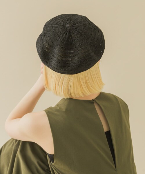 SMELLY（スメリー）の「スカシアミベレー（ハンチング/ベレー帽・レディース・BLK/IVO・-）」の11枚目の写真