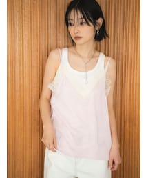 Ungrid | レースデザインサテンキャミソール(キャミソール)