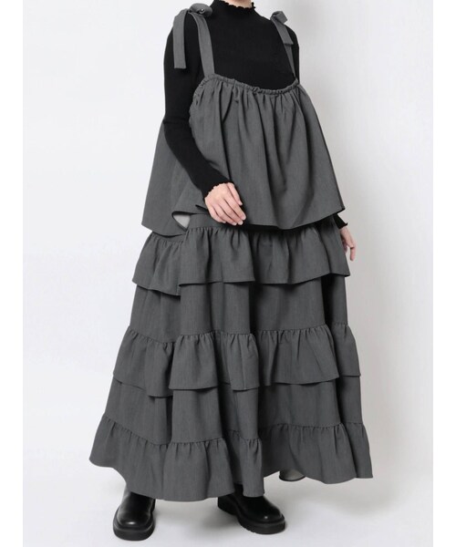 merry jenny（メリージェニー）の「ribbonティアードワンピース（ワンピース・レディース・アイボリー/グレー/ブラック・F）」の18枚目の写真