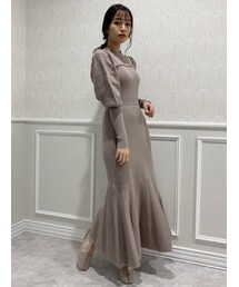 dazzlin | クロシェオープンポイントニットワンピース(ワンピース)