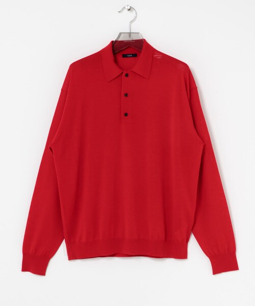 URBAN RESEARCH（アーバンリサーチ）の「YLEVE　W/S CASHMERE  KNIT POLO（ニット/セーター・メンズ・020 GREY/120 NAVY/100 RED・4）」の3枚目の写真