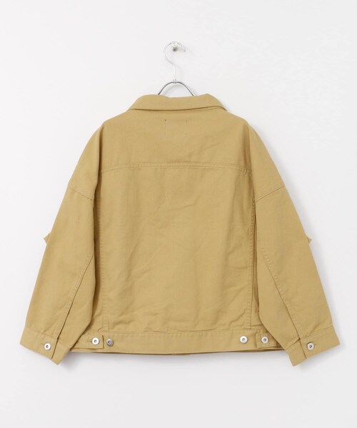 KBF(ケイビーエフ)の「オーバーサイズコットンジャケット(デニムジャケット・レディース・BEIGE/GREIGE/BLUE・one)」の10枚目の写真