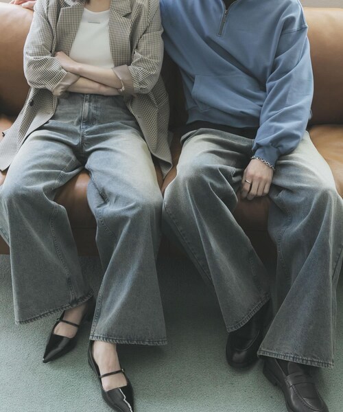 SENSE OF PLACE by URBAN RESEARCH（センスオブプレイスバイアーバンリサーチ）の「『一部WEB限定カラー』『ユニセックス』ヴィンテージライクデニムワイドパンツ（デニムパンツ・メンズ・BLACK/D.INDIGO/L.KHAKI/OW BLACK/ONE WASH・M/L/XL）」の6枚目の写真