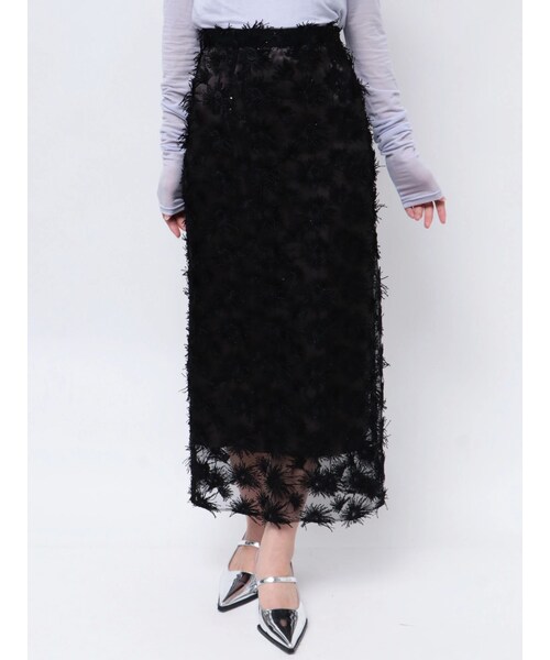 MERCURYDUO（マーキュリーデュオ）の「【OUNNOUN】モチーフレースチュールタイトスカート（その他・レディース・ホワイト/ブラック/ミントグリーン・S/M）」の9枚目の写真