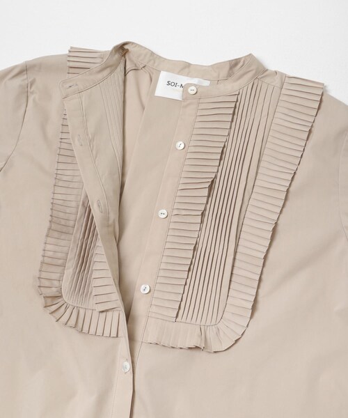 MARILYN MOON　TUCK PLEATS JABOT BLOUSE