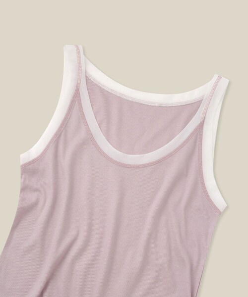 ROPE'（ロペ）の「【WEB・一部店舗限定】【接触冷感/UVカット】チュールコンビテレコタンクトップ（タンクトップ・レディース・ブラック/ホワイト/ピンク・F）」の18枚目の写真