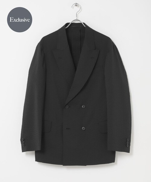URBAN RESEARCH（アーバンリサーチ）の「『別注』NEAT×URBS　DOT'S SEERSUCKER DOUBLE（テーラードジャケット・メンズ・BLACK/BROWN・44/46/48/50）」の6枚目の写真