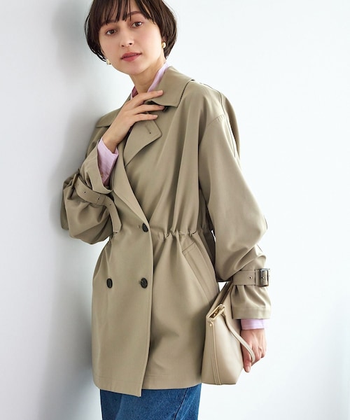 ROPE' PICNIC(ロペピクニック)の「ミドル丈トレンチコート/撥水・花粉ガード(トレンチコート・レディース・ベージュ/カーキ/ネイビー・F)」の4枚目の写真