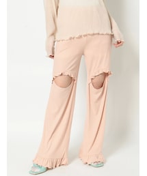 merry jenny | カットアウトフリルリブパンツ(その他パンツ)