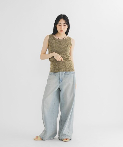 KBF(ケイビーエフ)の「2WAYニットタンクトップ(タンクトップ・レディース・BLACK/BROWN/BEIGE・One)」の17枚目の写真