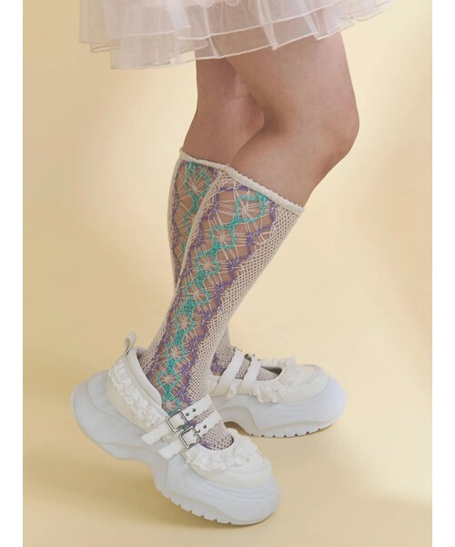 merry jenny（メリージェニー）の「frill mary jane metal sneakers（その他シューズ・レディース・オフホワイト/ブラック/ピンク・S/M/L）」の20枚目の写真