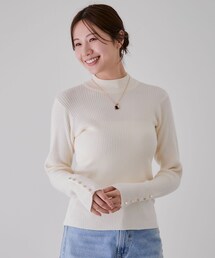 Jayro | 袖口ボタンタートルリブニットプルオーバー(ニット/セーター)