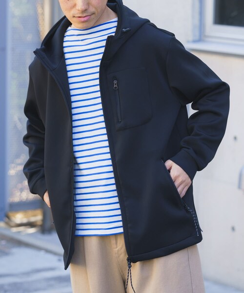 ITEMS URBANRESEARCH(アイテムズ アーバンリサーチ)の「調温機能ストレッチダンボールパーカー(楽着シリーズ)(パーカー・メンズ・BLK/GRY/NVY・M/L)」の9枚目の写真
