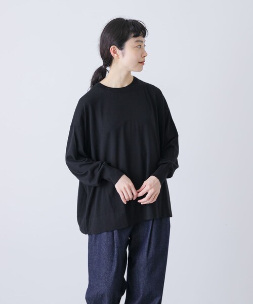 かぐれ（カグレ）の「ウールハイゲージクルーネック（ニット/セーター・レディース・CHARCOAL/BLACK・FREE）」の3枚目の写真