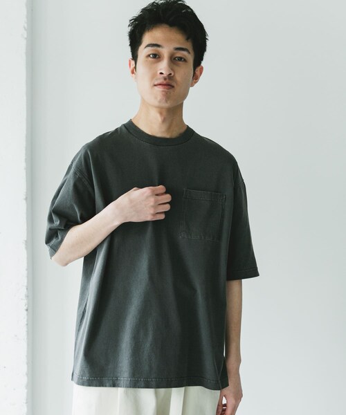 URBAN RESEARCH DOORS（アーバンリサーチドアーズ）の「ピグメントダイ半袖Tシャツ（Tシャツ/カットソー・メンズ・BLUE/L.GRAY/BURGUNDY/INK BLACK・M/L/XL）」の9枚目の写真
