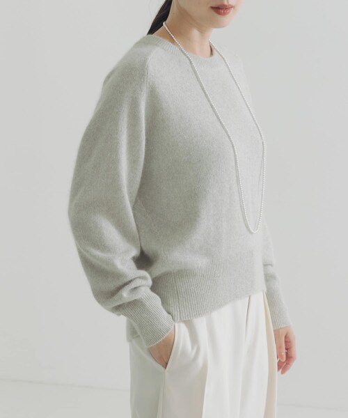 pure　Ｐニット　グレー アーバンリサーチ URBAN RESEARCH FOX混ラメニット （ライトグレー