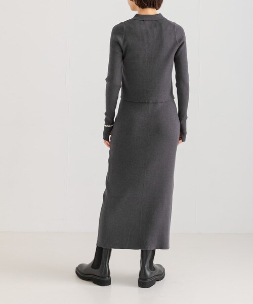 URBAN RESEARCH（アーバンリサーチ）の「シャツカラーリブニットカーディガン（カーディガン/ボレロ・レディース・MOSS GREEN/CHARCOAL/OFF・FREE）」の18枚目の写真