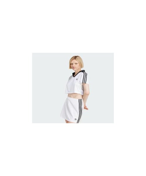 adidas(アディダス)の「アディカラー フットボール ジャカード Vネック クロップポロシャツ(トップス・レディース・ブラック/ホワイト/グリーン・XS/S/M/L/XL/2XL/3XL/5XL/J/XS/J/S/J/M/J/L/J/XL/J/2XL/J/3XL)」の18枚目の写真