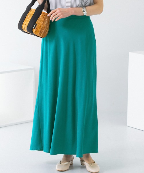 URBAN RESEARCH ROSSO（アーバンリサーチロッソ）の「リネンフレアーナロースカート（スカート・レディース・red/ivory/green/brown・36/38）」の3枚目の写真