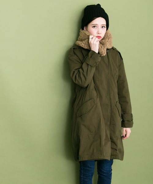 KBF（ケイビーエフ）の「WEB限定 2WAYモッズコート（モッズコート・レディース・CHARCOAL/KHAKI/NAVY・one）」の10枚目の写真