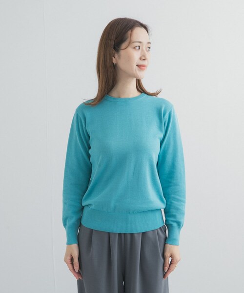 URBAN RESEARCH DOORS（アーバンリサーチドアーズ）の「オーガニックコットンクルーネックプルオーバー（ニット/セーター・レディース・OFF/YELLOW/BLUE・Free）」の22枚目の写真