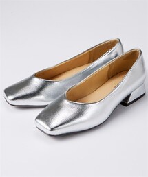 nissen | 【ゆったり幅広】スクエアトゥローヒールパンプス（低反発中敷）（ワイズ４Ｅ）(パンプス)