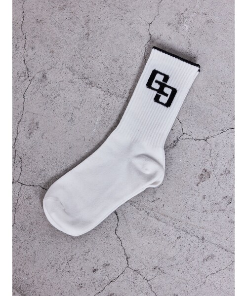 GYDA（ジェイダ）の「GG BICOLOR RIB SOX（ソックス/靴下・レディース・オフホワイト/グレー/ブラック・F）」の2枚目の写真