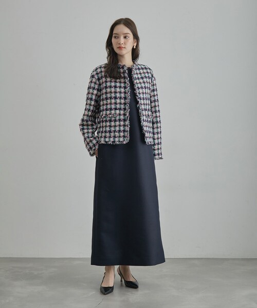 ROPE'(ロペ)の「【一部店舗限定】【LINTON】 ファンシーツイードノーカラージャケット(ノーカラージャケット・レディース・ベージュ系/ネイビー系・36/38)」の20枚目の写真