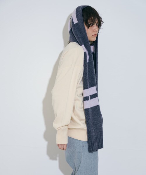 THE GOODLAND MARKET（ザグッドランドマーケット）の「cwtch　RWS Recycle Wool Scarf（マフラー・レディース・LGgray/black/mocha/L.Gray/LGcitron・one）」の15枚目の写真