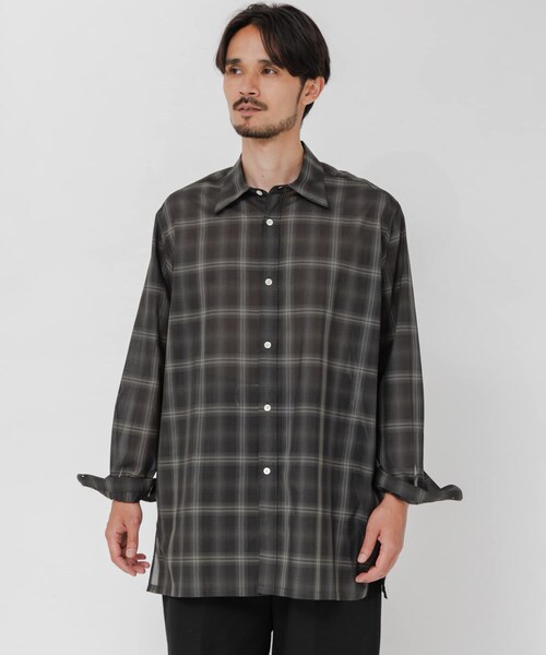 URBAN RESEARCH(アーバンリサーチ)の「SHEER CH SQUARE CUT SHIRTS(シャツ/ブラウス・メンズ・IVORY/BLACK/GREEN・M/L)」の17枚目の写真