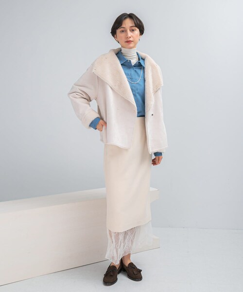 URBAN RESEARCH ROSSO（アーバンリサーチロッソ）の「『WEB/一部店舗限定』リバーシブルファーブルゾン（ブルゾン・レディース・IVORY/BLACK・FREE）」の11枚目の写真