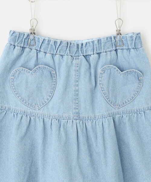 ROPE' PICNIC（ロペピクニック）の「【KIDS/キッズ】インパンツ付きハートポケットデニムスカート（デニムスカート・キッズ・ネイビー/サックス・L/M/S）」の18枚目の写真