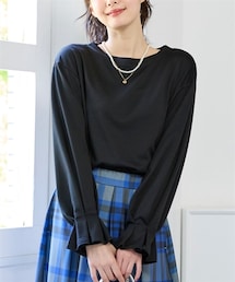 nissen | 大きいサイズ キャンディースリーブロングTシャツ(Tシャツ/カットソー)