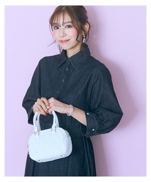 ＜大きいサイズ＞袖口ハート刺しゅうデニムシャツワンピース marun