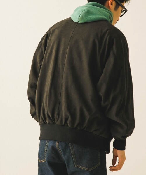 URBAN RESEARCH(アーバンリサーチ)の「A PRESSE Nubuck leather Rib Blouson(ブルゾン・メンズ・BLACK・2/3)」の5枚目の写真