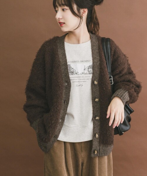 ITEMS URBANRESEARCH（アイテムズ アーバンリサーチ）の「シャギービッグカーディガン（カーディガン/ボレロ・レディース・BEG/L.GRY/BRN・Free）」の5枚目の写真