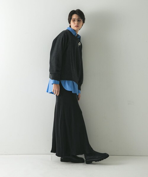 URBAN RESEARCH（アーバンリサーチ）の「カシミヤ強縮クルーネックニット（ニット/セーター・レディース・BEIGE/LIGHT GRAY/TOP GRAY/RED・FREE）」の21枚目の写真