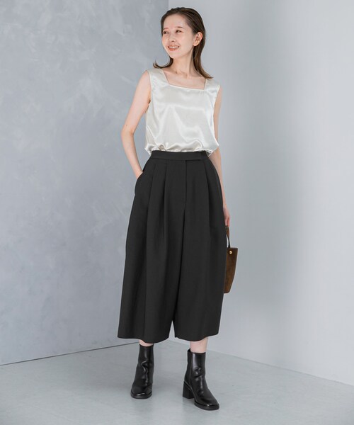 URBAN RESEARCH ROSSO（アーバンリサーチロッソ）の「ダブルクロスフォルムタックパンツ（その他パンツ・レディース・IVORY/CHARCOAL・36/38）」の19枚目の写真