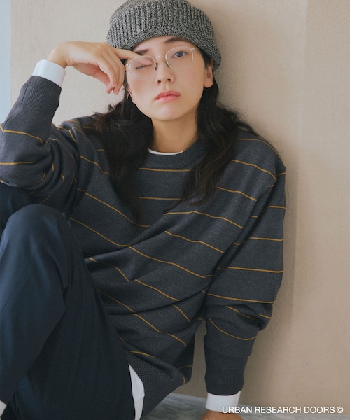 URBAN RESEARCH DOORS（アーバンリサーチドアーズ）の「『仁村紗和さん着用』『UR TECH 200日ニット』クルーネック（ニット/セーター・メンズ・OFF/CHARCOAL/OFF×BLACK/CHA×YEL.K/BROWN・M/L/XL）」の4枚目の写真