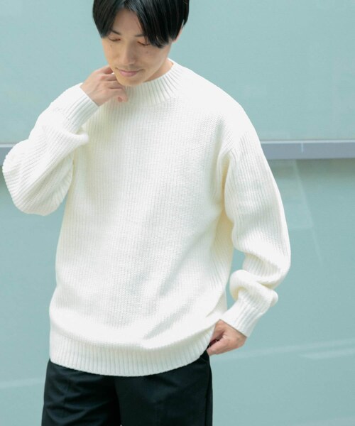 ITEMS URBANRESEARCH（アイテムズ アーバンリサーチ）の「マシンウォッシャブル 片畦モックネックニット（ニット/セーター・メンズ・IVO/CML/GRN/BLU/BLK・M/L）」の8枚目の写真