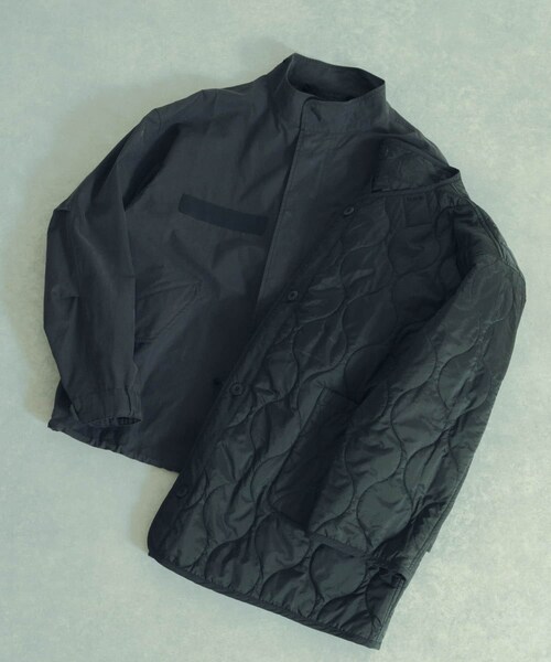 ITEMS URBANRESEARCH(アイテムズ アーバンリサーチ)の「中綿ライナー付 フードレスショートモッズ(モッズコート・メンズ・KHK/BLK・M/L)」の1枚目の写真