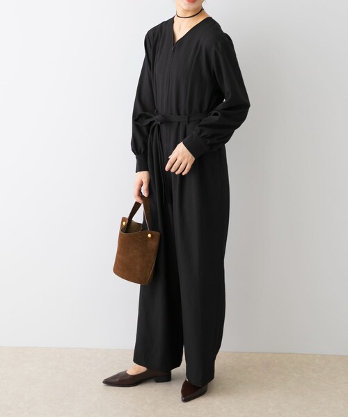 URBAN RESEARCH ROSSO（アーバンリサーチロッソ）の「『UR TECH SMOOTHLUXE』F by ROSSO　ハーフZIPジャンプスーツ（サロペット/オーバーオール・レディース・C/GRAY/BLACK・36/38）」の6枚目の写真
